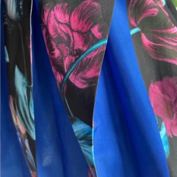 TED BAKER EDELFI PLEATED FLORAL SKATER DRESS SZ US 6 OR TED SZ 2 - Picture 4 of 5